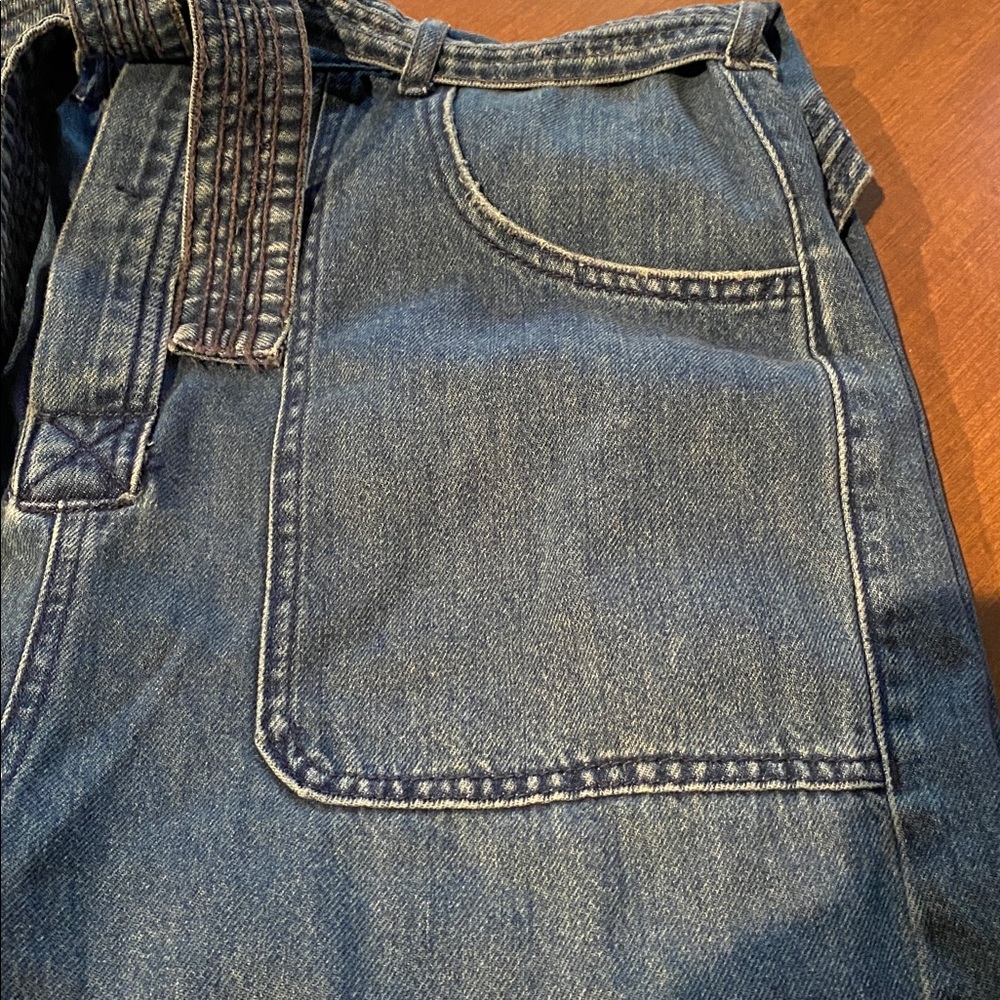 Free People - We The Free Blue Denim Overalls Jumpsuit Waist 34 (409) - Picture 8 of 14
